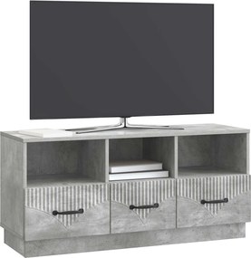 VidaXL Ντουλάπι TV με συρτάρι Γκρι Σκυροδέματος 102 x 34,5 x 47 εκ