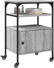 vidaXL Βάση Εκτυπωτή 3 Επιπέδων Γκρι Sonoma 50x40x76 εκ Επεξ. Ξύλο
