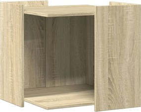 vidaXL Τουαλέτα Γάτας Περίφραξη Sonoma Δρυς 53x53x51εκ Επεξεργασμ Ξύλο