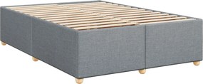vidaXL Κρεβάτι box spring με στρώμα Ανοιχτό γκρι 160 x 200 cm Ύφασμα