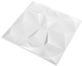 vidaXL Πάνελ Τοίχου 3D 24 τεμ. Λευκό Διαμαντιού 50 x 50 εκ. 6 μ²