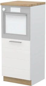 Επιδαπέδιο ντουλάπι φούρνου ψηλό Hudson K14-60-1KR-Λευκό - Λευκό γυαλιστερό