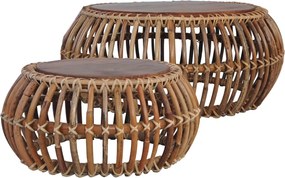 vidaXL Τραπεζάκια Σαλονιού 2 τεμ. από Γνήσιο Ρατάν