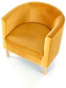 CLUBBY 2  leisure armchair mustard / natural DIOMMI V-PL-CLUBBY_2-FOT-MUSZTARDOWY