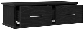 vidaXL Επιτοίχιο Ράφι Συρταριού Μαύρη Δρυς 60x26x18,5εκ Επεξεργασμένο Ξύλο