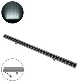Μπάρα Φωτισμού Wall Washer με Αντιθαμβωτική Γρίλια Ασημί Ψυχρό Λευκό WASHER-FAIA 90188 Globostar-90188-Ασημί 90188