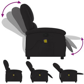 vidaXL Πολυθρόνα Μασάζ Ανακλινόμενη Μαύρη Υφασμάτινη