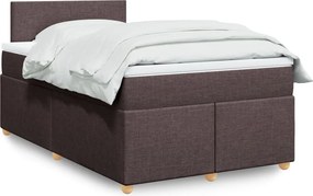 vidaXL Κρεβάτι Boxspring με Στρώμα Σκούρο Καφέ 120x200 εκ. Υφασμάτινο