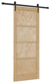 vidaXL Συρόμενη Πόρτα ORKDAL Καφέ 83 x 202 εκ. Μασίφ ξύλο πεύκου
