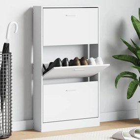 vidaXL Παπουτσοθήκη Λευκή 59x17x108 εκ. από Τεχνητό Ξύλο