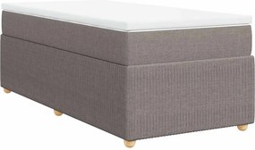 vidaXL Κρεβάτι Boxspring με Στρώμα Taupe 90x190 εκ.Υφασμάτινο