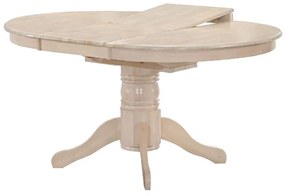 WOODWELL Ε7680,1NIRVANA Τραπέζι Τραπεζαρίας Κουζίνας, Επεκτεινόμενο, White Wash Φ106 (+30)x75cm Ε7680,1