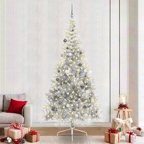 vidaXL Χριστουγεννιάτικο Δέντρο Ασημί 240 cm