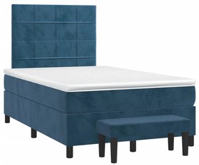 ΚΡΕΒΑΤΙ BOXSPRING ΜΕ ΣΤΡΩΜΑ ΣΚΟΥΡΟ ΜΠΛΕ 120X190 ΕΚ. ΒΕΛΟΥΔΙΝΟ 3270473