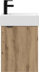 vidaXL Μονάδα μπάνιου με βρύση Artisan Δρυς 45,5 x 22,5 x 84 εκ