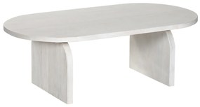 ΤΡΑΠΕΖΙ ΣΑΛΟΝΙΟΥ ΟΒΑΛ HONKY HM9710 ΜΑΣΙΦ ΞΥΛΟ MANGO- ΛΕΥΚΟ 130x60x40Υεκ.