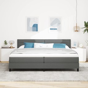 vidaXL Κρεβάτι με Βαλίτσα σε Σκούρο Γκρι 200x200 εκ. Ύφασμα