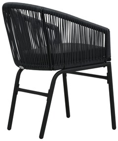 vidaXL Καρέκλες Κήπου 2 τεμ. Μαύρες από Ρατάν Πολυαιθυλενίου