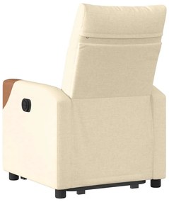 vidaXL Πολυθρόνα Ανακλινόμενη με Ανύψωση Κρεμ Υφασμάτινη