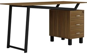Intrahome Γραφείο εργασίας με συρτάρια Prosper Intrahome μελαμίνης καρυδί-μαύρο 140x60x76εκ | SKU: INTRAPA-341111142