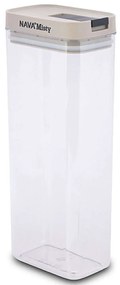 Δοχείο Αποθήκευσης Misty 10-174-043 11,5x7,5x30cm 1800ml Clear-Beige Nava Plastic