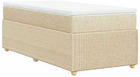 vidaXL Κρεβάτι Boxspring με Στρώμα Κρεμ 80 x 200 εκ. Υφασμάτινο
