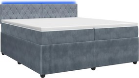 vidaXL Κρεβάτι box spring με στρώμα Σκούρο Γκρι 200 x 200 cm Βελούδο