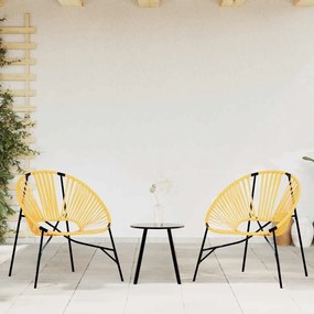 vidaXL Πολυθρόνα Κήπου Αυγό Μαύρη και Κίτρινη από Συνθετικό Ρατάν