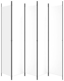 Διαχωριστικό Δωματίου με 5 Πάνελ Λευκό 250x220 εκ. από Ύφασμα - Λευκό