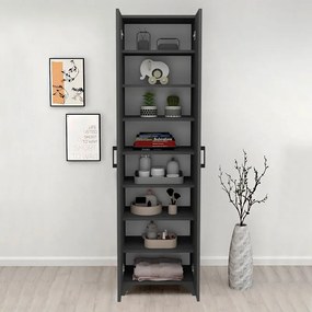 Ντουλάπα - Παπουτσοθήκη Lilly Megapap χρώμα ανθρακί 49x32x178εκ.