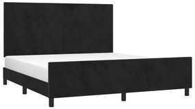 vidaXL Σκελετός Κρεβατιού Χωρίς Στρώμα Μαύρο 160x200 εκ. Βελούδινο