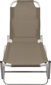 vidaXL Ξαπλώστρα Taupe από Αλουμίνιο και Textilene