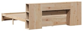 vidaXL Κρεβάτι Βιβλιοθήκη Χωρίς Στρώμα 180x200 εκ Μασίφ Ξύλο Πεύκου