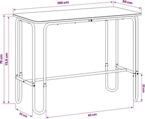 vidaXL Τραπεζαρία 100 x 50 x 75 cm Επεξεργασμένο Ξύλο Sonoma Δρυς