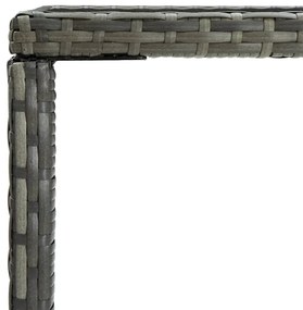 vidaXL Τραπέζι Μπαρ Κήπου Γκρι 70x70x110 εκ. Συνθετικό Ρατάν/Γυαλί