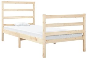 vidaXL Πλαίσιο Κρεβατιού 75x190 εκ. από Μασίφ Πεύκο 2FT6 Small Single