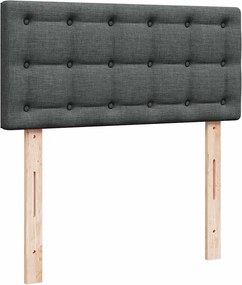 vidaXL Κρεβάτι Boxspring με Στρώμα Σκούρο Γκρι 100x200 εκ. Υφασμάτινο
