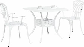 vidaXL Σερβίτσιο τραπεζιού κήπου 3 pcs Λευκό Χυτό αλουμίνιο