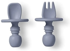 Κουτάλι + Πιρούνι (Σετ) Saro Anti-Choking Blue/Grey 17475