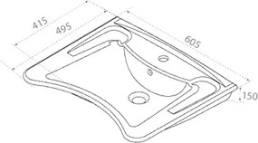 Cerastyle 60x50 - Νιπτήρας ΑμΕΑ