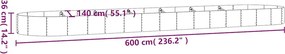 vidaXL Ζαρντινιέρα Ανθρακί 600x140x36εκ Γαλβανισμένος χάλυβας
