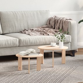vidaXL Σετ Τραπεζιού Για Καφέ 2 pcs Φυσικό 47.5 x 47.5 x 27 εκ.