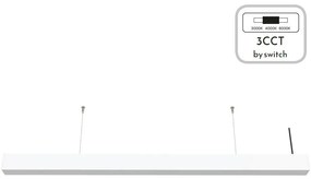 Γραμμικό Φωτιστικό Κρεμαστό 6072-90-WH Led 30W 3CCT By Switch 3600Lm 90cm White Inlight