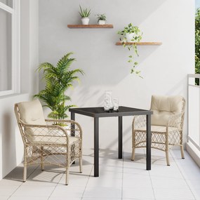 vidaXL Set Καθιστικού Κήπου 3 Τεμαχίων με Μαξιλάρια Μπεζ από Πολυ Ράτταν