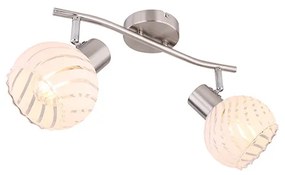 Φωτιστικό Οροφής Globo Lighting Willy 54025-2 Νίκελ Ματ