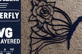 Σετ των 2 Intra απο ξύλο plywood 3mm-4mm πάχος Χαρτί 3D Butterfly Multilayered Δίασταση 1200x1200 cm INTRAFABR-72484975