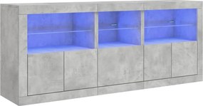 vidaXL Ντουλάπι με LED Γκρι Σκυροδέματος 162x37x67 εκ.