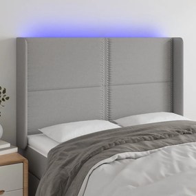 Κεφαλάρι Κρεβατιού LED Ανοιχτό Γκρι 147x16x118/128 εκ. - Γκρι