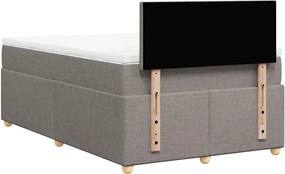 vidaXL Κρεβάτι Boxspring με Στρώμα Taupe 120x190 εκ. Υφασμάτινο