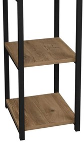 Επιδαπέδια ραφιέρα Harvey μαύρο μέταλλο και μελαμίνη σε φυσική απόχρωση 33x28x100εκ 33x28x100 εκ.